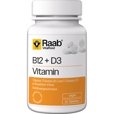 Raab Vitalfood Витамин В12 + d3 - 60 таблетки за смучене