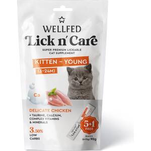 WELLFED Протеиново лакомство за близане с пилешко за подрастващи котенца