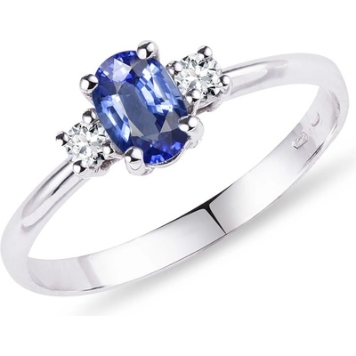 Klenota Safírový zlatý prsten s diamanty k0231032