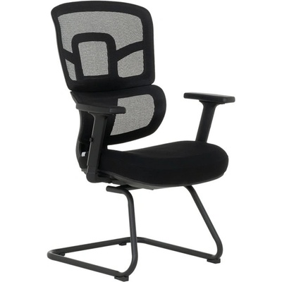 Bittel Посетителски стол Carmen 7682, до 110кг, мрежа/дамаска, прахово боядисана метална база, черен (bt-3520416)