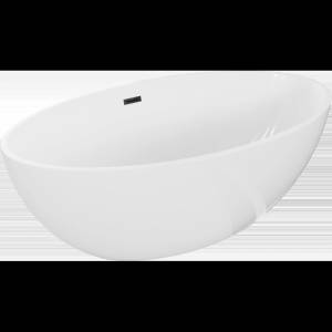 Mexen Nike свободностояща вана 175 x 100 см, бяла, черен преливник - 54071751000-70 (54071751000-70)