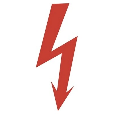 Symbol Blesk červený 115x50 mm, samolepka