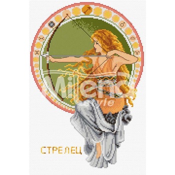 Milena Style Зодия Стрелец - гоблен със схема конци Ariadna Кръстат бод