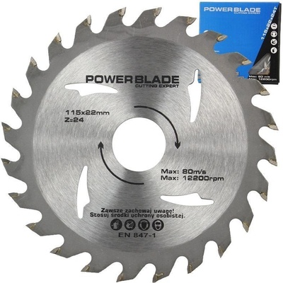 Kotouč pilový s SK plátky (vidiový), 115x24Tx22mm POWER BLADE M09048