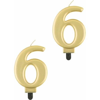GoDan Narozeninová svíčka na dort 6 metalická zlatá 8 cm – Zbozi.Blesk.cz