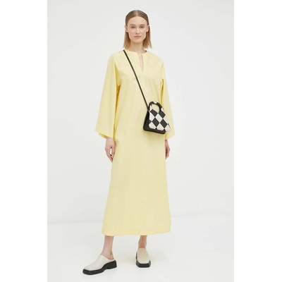 By Malene Birger Памучна рокля By Malene Birger в жълто дълъг модел с уголемена кройка (Q71873017)