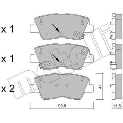 Sada brzdových destiček, kotoučová brzda METELLI 22-0886-1