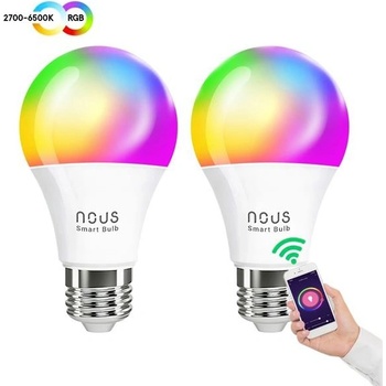 NOUS Smart LED žiarovka E27 9W RGB P3/2pack WiFi Tuya sada 2ks