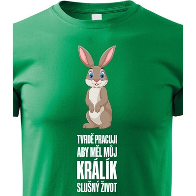 Canvas dětské tričko králík zelená