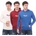 DFND London Тениска DFND London Men's Long-Sleeve T-Shirt - White/Blue/Burg