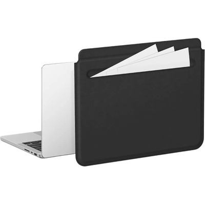 AmazingThing Matte Pro Mag Laptop Sleeve with Pocket 14 - кожен калъф за MacBook Air 13, MacBook Pro 13, MacBook Pro 14 и лаптопи до 14 инча (черен)