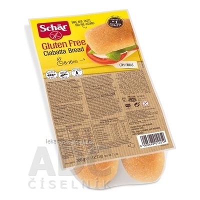 Schär Ciabatta žemle bezgluténové, predpečené 4x50 g