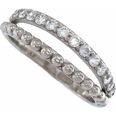 Infinitysilver Stříbrný prsten kuličky zirkony OR100756
