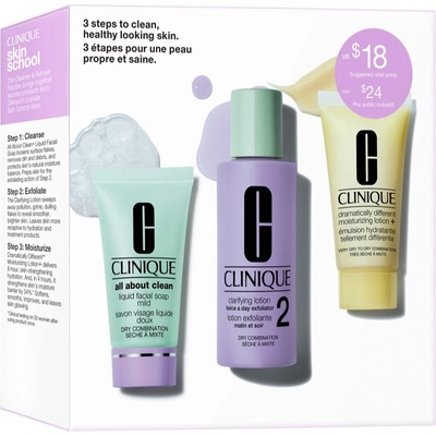 Clinique 3 Steps Skin Care Kit Skin Type 2 подаръчен комплект за перфектно почистена кожа