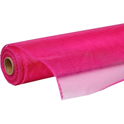 Organza dekorační 45536/5026 tmavě růžová, šíře 12cm, návin 9m