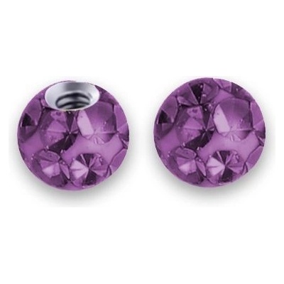 S4U Náhradní kulička s krystaly Swarovski, 3 mm, závit 1,2 mm tmavě fialová ND01023-03-DA