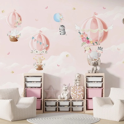 Art Gift Decor Розов детски фототапет - Небесно Пътуване