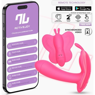INTOYOU App Series Wingy Butterfly Vibrator with App Peach Red