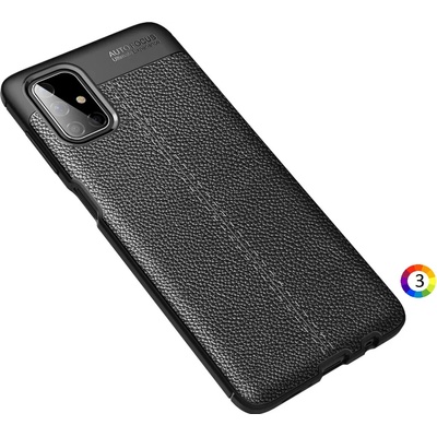 Samsung Galaxy M51 Удароустойчив Litchi Skin Калъф и Протектор