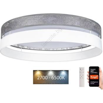 BELIS LED Димируем плафон LIMA LED/36W/230V Wi-Fi Tuya + д. у. сребрист/бял (BE0882)