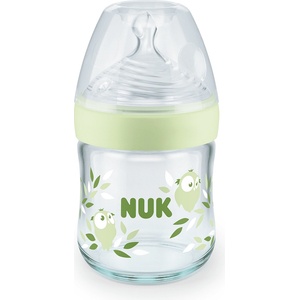 Nuk Стъклено шише NUK Nature Sense - TC, Softer, 0+ месеца, 120 ml, Зелено (10747110-Зелен)