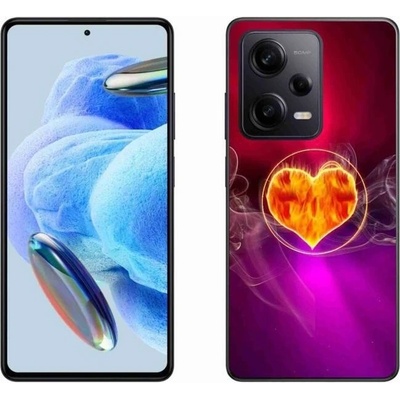 Pouzdro mmCase Gelové Xiaomi Redmi Note 12 Pro+ 5G - ohnivé srdce