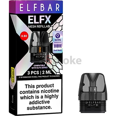 Elfbar ELFX cartridge 0,8 ohm 3 PACK