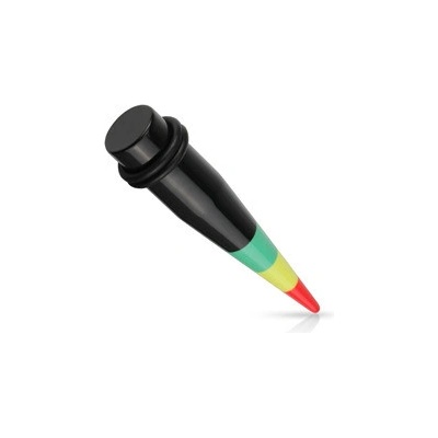 Piercingate roztahovák do ucha rasta proužky PTP00294 Černá