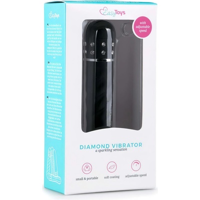 EasyToys Diamond Twirled - усукан вибратор (черен)