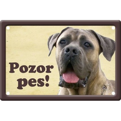 Plechová psí cedule, Cane Corso, Pozor pes