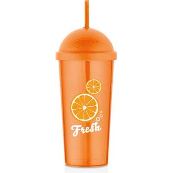 LUXPLASTIC IRIS L-0088 Чаша за свеж портокал със сламка 700ml L-00886 (L-00886)