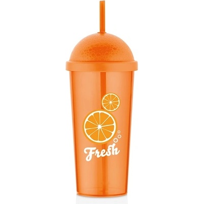 LUXPLASTIC IRIS L-0088 Чаша за свеж портокал със сламка 700ml L-00886 (L-00886)