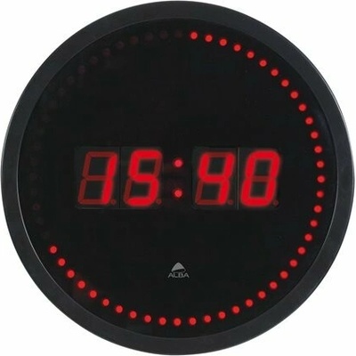 Nástenné hodiny, LED displej, 30 cm, ALBA Horled, čierne