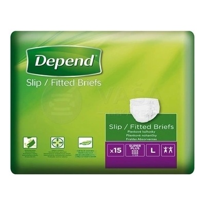 Depend Slip Super Plus L Plienkové nohavičky zalepovacie 15 ks