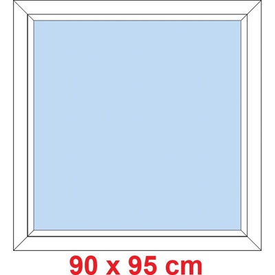 Soft Plastové okno 90x95 cm, FIX neotevíravé, Bílá