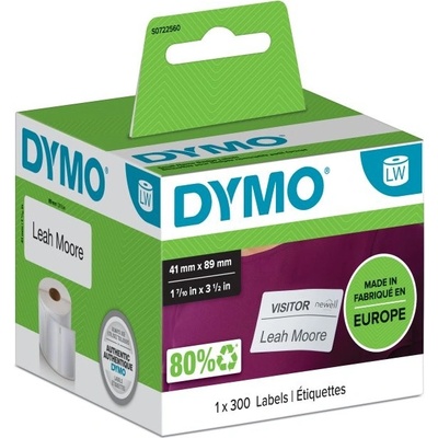 DYMO štítky na menovky, biely papier, 89x41mm S0722560