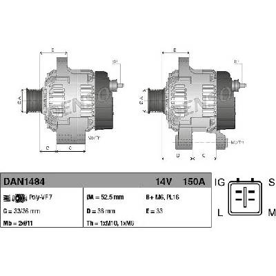 Alternátor DENSO DAN1484