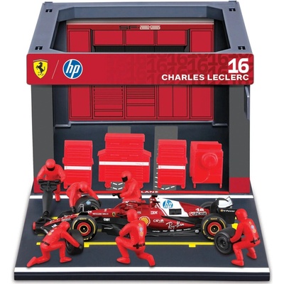 Bburago Ferrari SF 25 2025 16 Leclerc Pit Pass Set 1:43