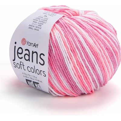 Yarn Art Jeans Soft Colors 6206 krémová, starorůžová, neonově růžová