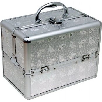 Nehtyprofi Kosmetický kufřík HZ01 s motýlky stříbrný