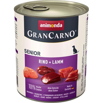 Animonda GranCarno Original Senior with Veal and Lamb -Консервирана храна с говеждо и агнешко месо, за кучета над 7 години, 800 гр