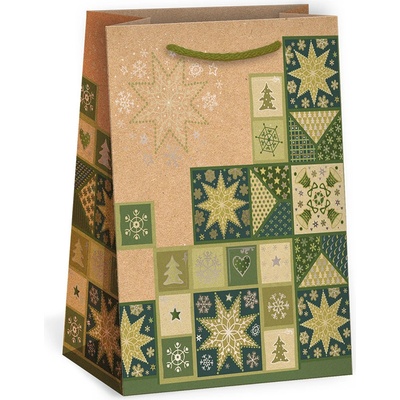 ARGUS Darčeková papierová taška (13 x 18 cm) - Patchwork hviezdy 08240068