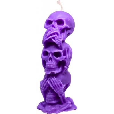 Svíčkománie3D Tři moudré lebky 150 g Fialová