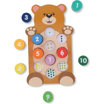 Marionette Wooden Toys medveď s číslami sada 11 kusov značka počítanie