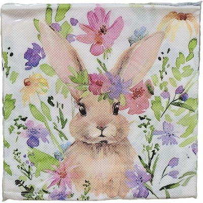 Clayre & Eef Barevné papírové ubrousky se zajíčkem a květy 33x33 cm 20ks