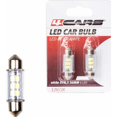 4Cars 92803 Sufitka 6Led 12V SV 8,5 bílá 36 mm 2ks