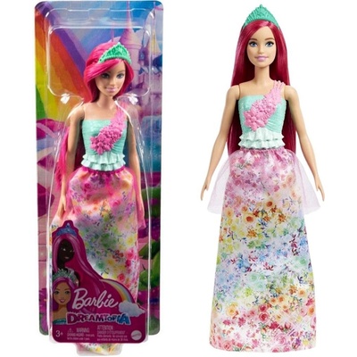 Barbie Kúzelná princezná ružové vlasy a zelená korunka