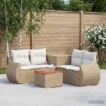 vidaXL Комплект дивани 6 бр. Бежов и кремаво бял 55 x 55 x 37 см (3447524)