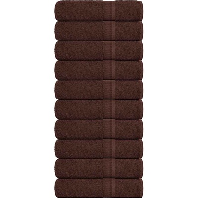 vidaXL Кърпи за баня FROGN 10 бр. Кафяви 100x150 см 360 г/м2 (136766)