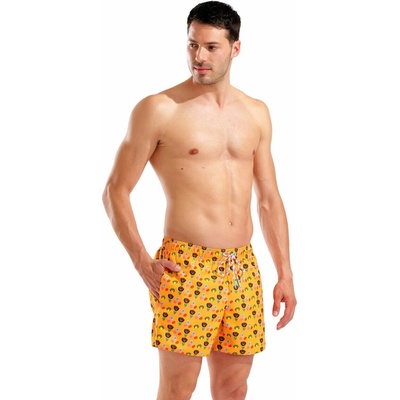 Arena Water Prints Allover Beach Shorts oranžové mušle